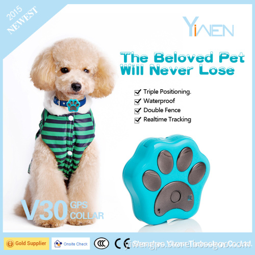 Yiwen 3G WCDMA 2G GSM Mini Size Design Smart LED Light Alarms Pet Animal Monitoring Tracking GPS Tracker Collar GV30